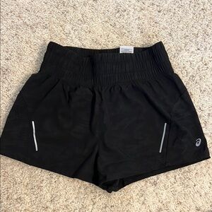 Asics Black Camo Running Shorts Lightweight Reflective